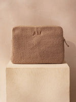 Teddy-Laptop-Tasche in Beige