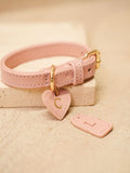 Collier en cuir rose pour chien