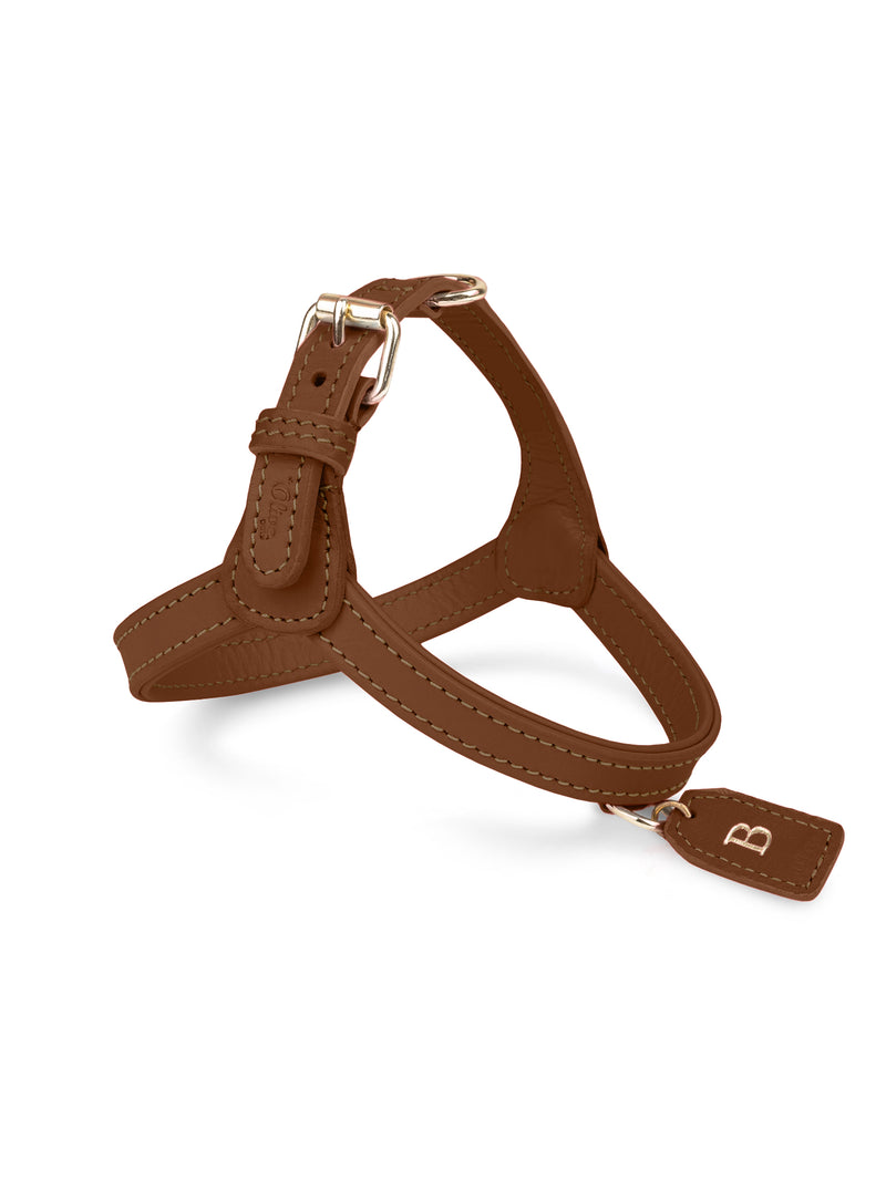 Hundegeschirr Leder braun