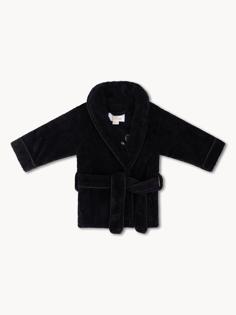 Peignoir Coton Noir Minuit Enfants