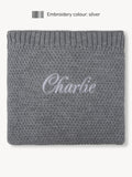 Couverture en Tricot Gris