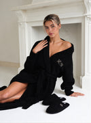 Peignoir Teddy Noir Long