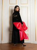 Kimono Samt Schwarz