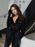 Kimono Samt Schwarz