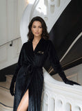 Kimono Samt Schwarz