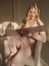 Pijama Modal Rosa Largo Detalles Negros
