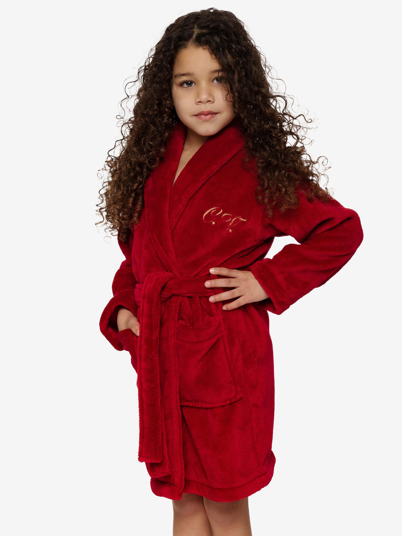 Peignoir Rouge Bordeaux Enfant 
