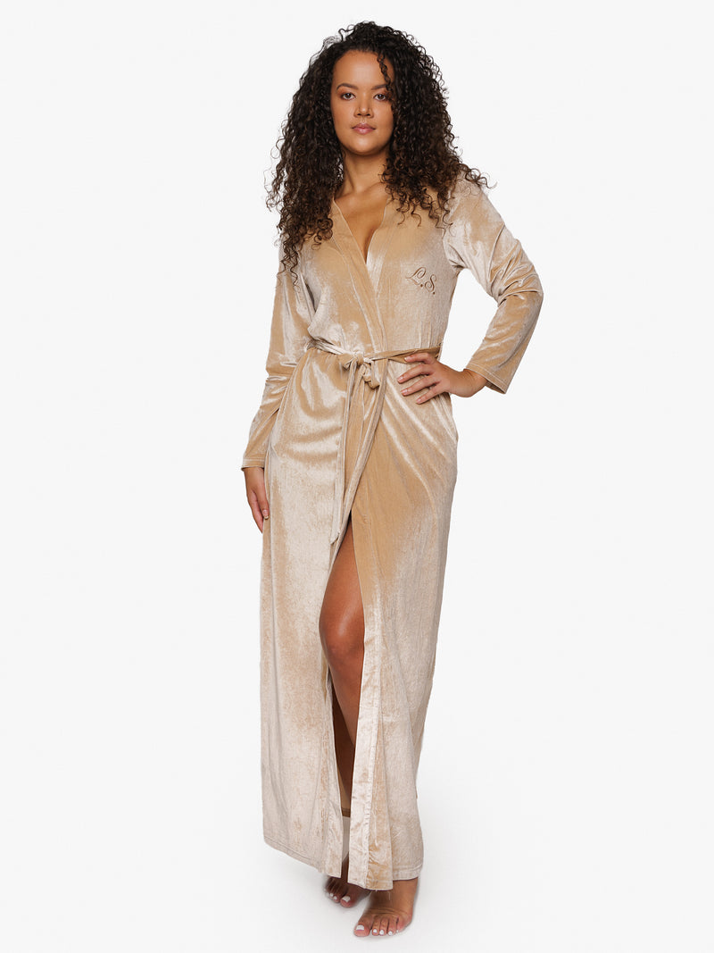 Kimono Samt Champagner