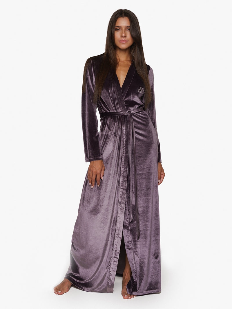 Kimono Samt Pflaume
