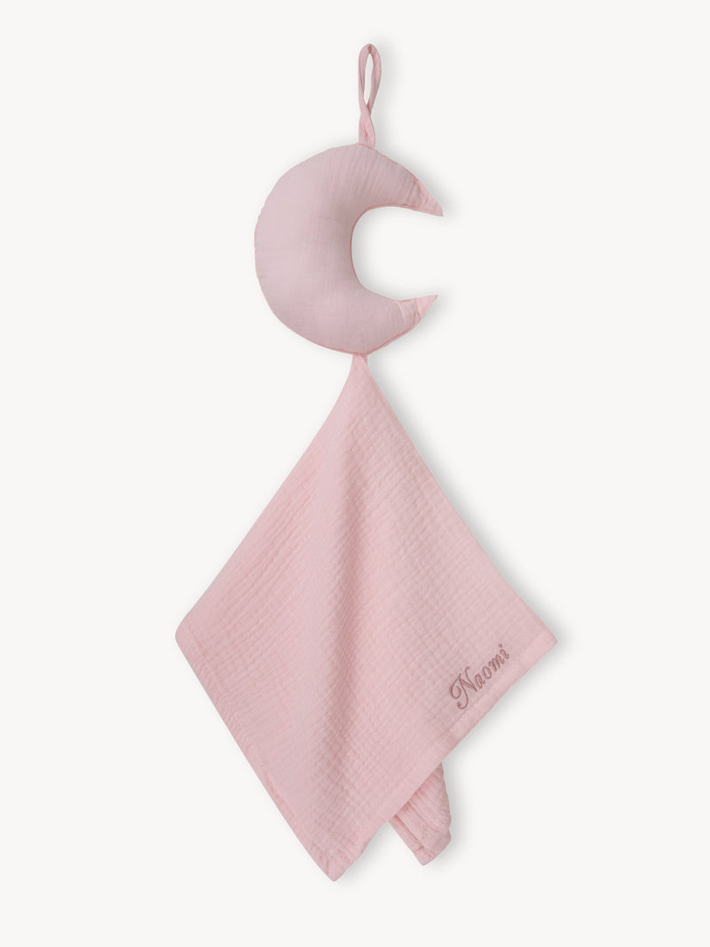 Musselin-Schnullertuch Mond Rosa