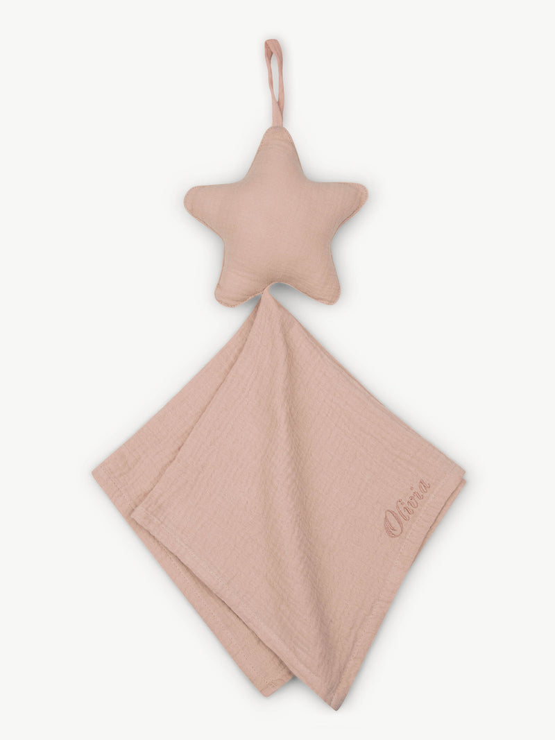 Attache tétine Mousseline Hydrophile Etoile Mocca
