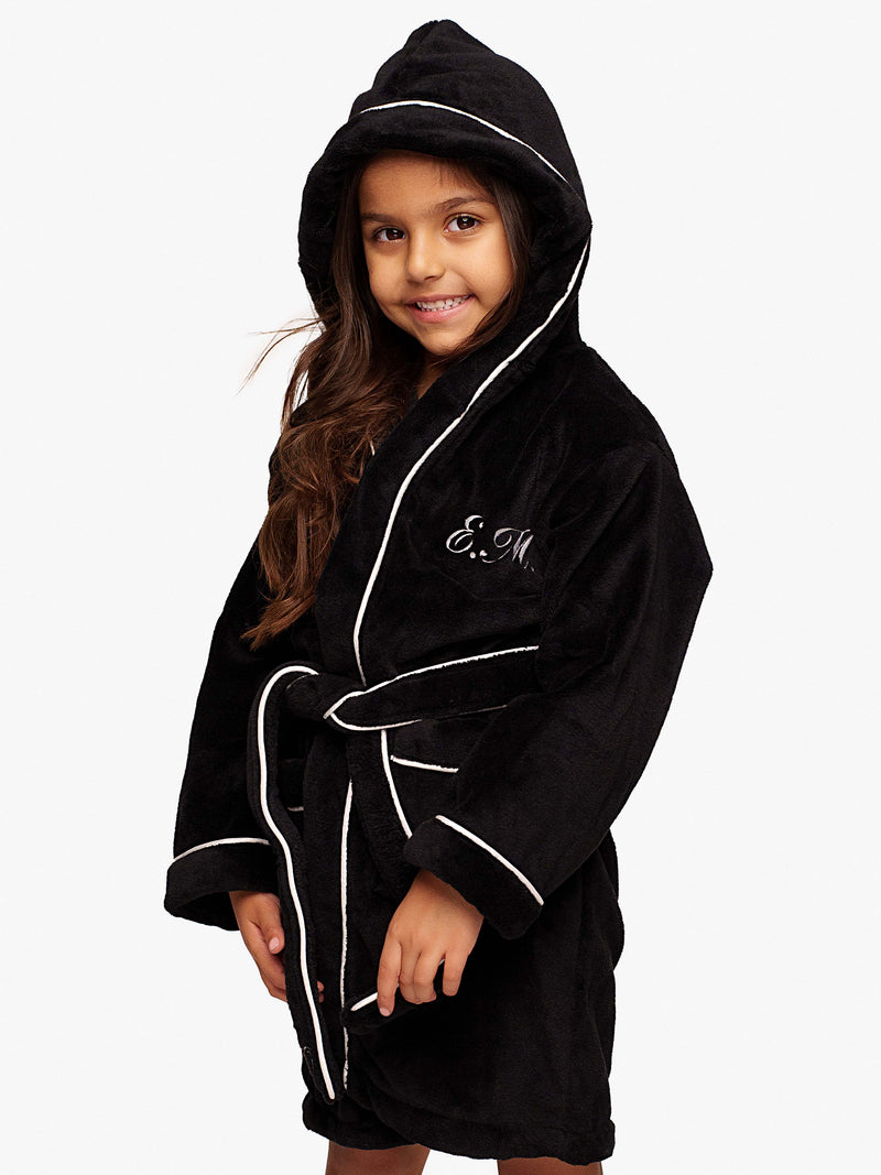 Peignoir Hooded Black Enfants