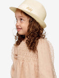 Straw Hat Deluxe Kids Off-White With White Strap